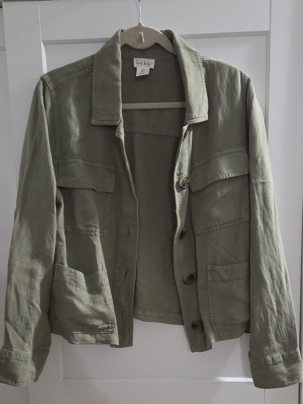 Nicole Miller Olive Green Military-Style Field Jacket